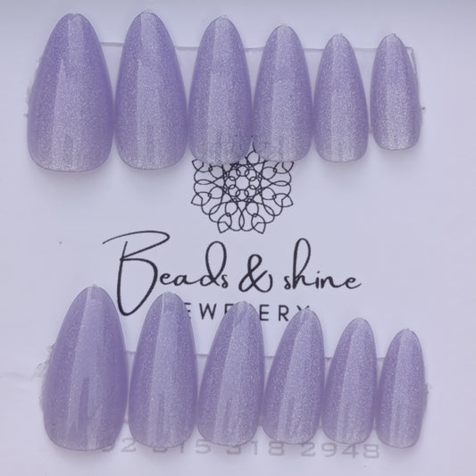 Lilac Cat Eye Nails