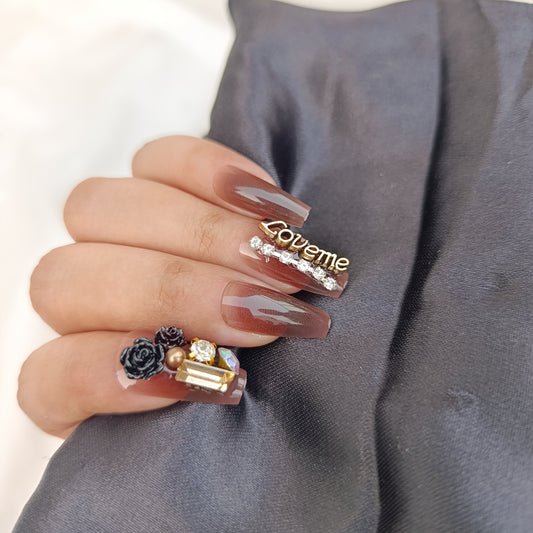 Brown Aura Nails